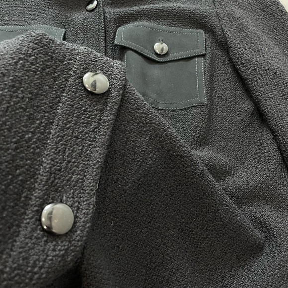 St. John Knit Black Button Down Collared Cardigan Sweater Shirt Jacket - Picture 4 of 6